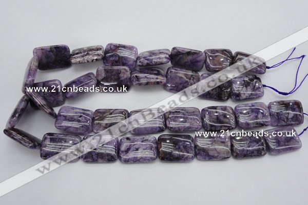 CDA311 15.5 inches 18*25mm rectangle dyed dogtooth amethyst beads