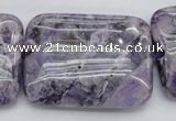 CDA313 15.5 inches 30*40mm rectangle dyed dogtooth amethyst beads