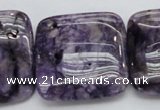 CDA315 15.5 inches 30*30mm square dyed dogtooth amethyst beads