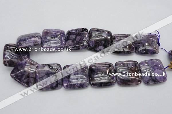 CDA315 15.5 inches 30*30mm square dyed dogtooth amethyst beads