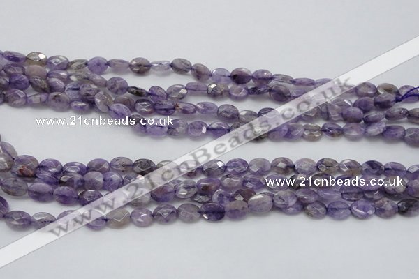 CDA322 15.5 inches 7*9mm faceted oval dyed dogtooth amethyst beads