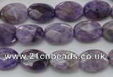 CDA323 15.5 inches 10*14mm faceted oval dyed dogtooth amethyst beads