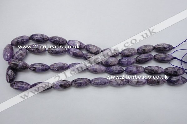 CDA330 15.5 inches 10*20mm rice dyed dogtooth amethyst beads