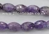 CDA333 15.5 inches 10*14mm faceted rice dyed dogtooth amethyst beads