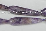 CDA342 15.5 inches 10*40mm faceted teardrop dyed dogtooth amethyst beads