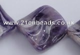 CDA41 15.5 inches 30*30mm twisted diamond dogtooth amethyst beads