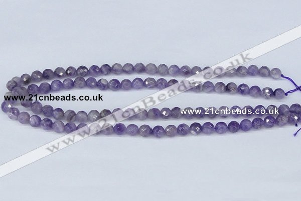 CDA59 15.5 inches 8mm faceted round dogtooth amethyst beads