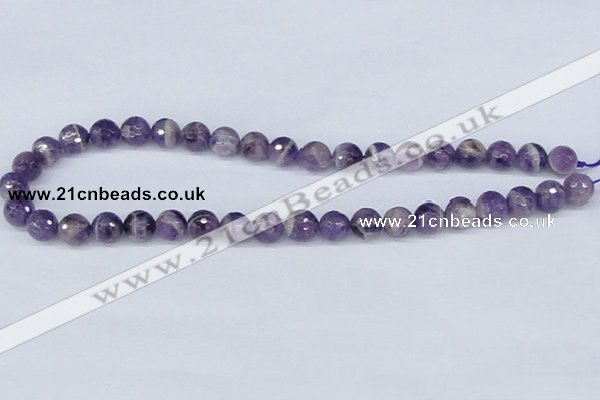 CDA60 15.5 inches 10mm faceted round dogtooth amethyst beads