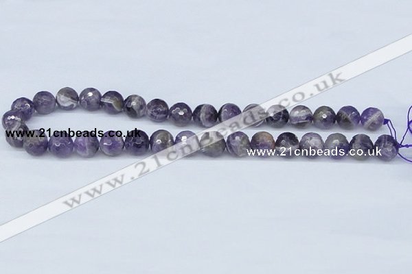 CDA61 15.5 inches 12mm faceted round dogtooth amethyst beads