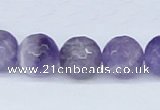 CDA62 15.5 inches 14mm faceted round dogtooth amethyst beads