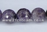 CDA63 15.5 inches 16mm faceted round dogtooth amethyst beads