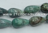 CDB08 15.5 inches 10*20mm teardrop natural new dragon blood jasper beads