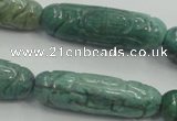 CDB12 12*40mm carved cylinder natural new dragon blood jasper beads