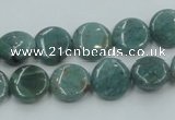 CDB16 15.5 inches 12mm flat round natural new dragon blood jasper beads