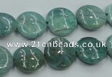 CDB17 15.5 inches 14mm flat round natural new dragon blood jasper beads