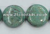 CDB18 15.5 inches 25mm flat round natural new dragon blood jasper beads