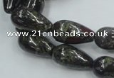 CDB203 15.5 inches 10*20mm teardrop natural dragon blood jasper beads