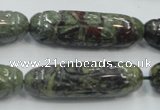 CDB204 12*40mm carved cylinder natural dragon blood jasper beads