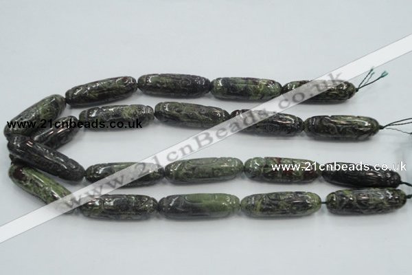 CDB204 12*40mm carved cylinder natural dragon blood jasper beads