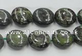 CDB207 15.5 inches 14mm flat round natural dragon blood jasper beads