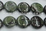 CDB208 15.5 inches 16mm flat round natural dragon blood jasper beads