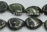 CDB217 15.5 inches 15*20mm flat teardrop natural dragon blood jasper beads