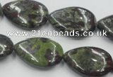 CDB218 15.5 inches 18*25mm flat teardrop natural dragon blood jasper beads