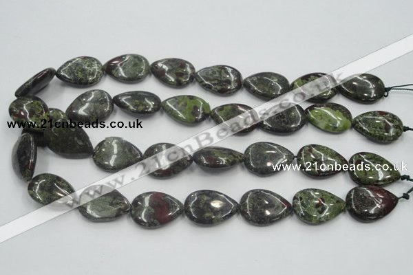 CDB218 15.5 inches 18*25mm flat teardrop natural dragon blood jasper beads