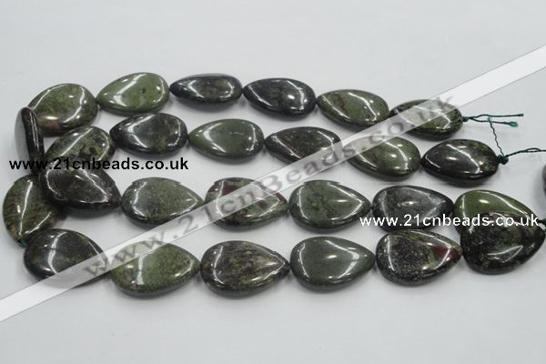 CDB219 15.5 inches 22*30mm flat teardrop natural dragon blood jasper beads