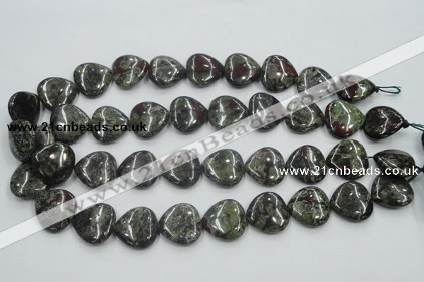 CDB220 15.5 inches 20*20mm heart natural dragon blood jasper beads