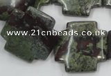 CDB225 15.5 inches 25*25mm cross natural dragon blood jasper beads