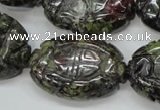 CDB248 15.5 inches 22*30mm carved oval natural dragon blood jasper beads