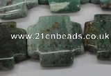 CDB30 15.5 inches 25*25mm cross new dragon blood jasper beads