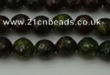 CDB310 15.5 inches 4mm faceted round dragon blood jasper beads