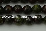 CDB311 15.5 inches 6mm faceted round dragon blood jasper beads