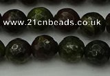 CDB312 15.5 inches 8mm faceted round dragon blood jasper beads