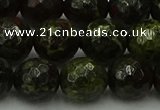 CDB315 15.5 inches 14mm faceted round dragon blood jasper beads