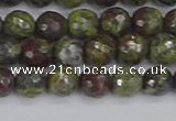 CDB321 15.5 inches 6mm faceted round dragon blood jasper beads