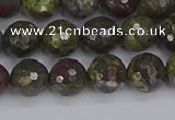 CDB322 15.5 inches 8mm faceted round dragon blood jasper beads