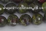 CDB324 15.5 inches 12mm faceted round dragon blood jasper beads