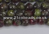 CDB329 15.5 inches 6mm faceted round A grade dragon blood jasper beads