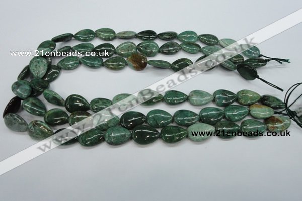 CDB33 15.5 inches 13*18mm flat teardrop new dragon blood jasper beads