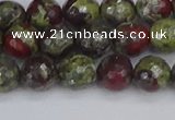 CDB330 15.5 inches 8mm faceted round A grade dragon blood jasper beads