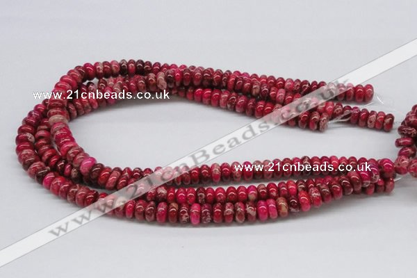 CDE07 15.5 inches 5*10mm rondelle dyed sea sediment jasper beads