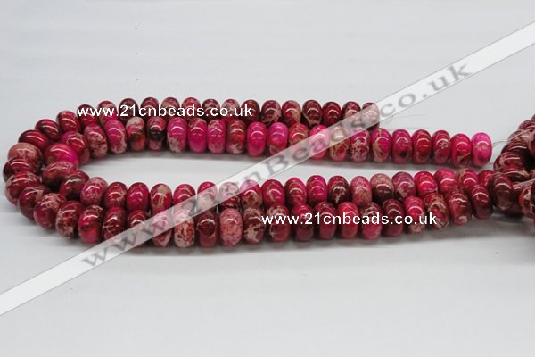 CDE08 15.5 inches 10*16mm rondelle dyed sea sediment jasper beads