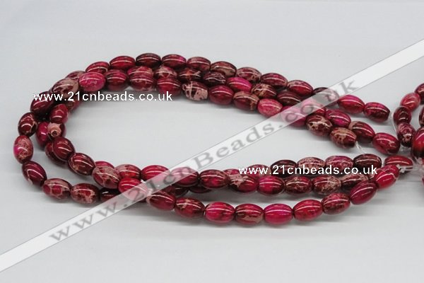 CDE09 15.5 inches 10*14mm rice dyed sea sediment jasper beads