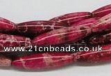 CDE10 15.5 inches 8*30mm rice dyed sea sediment jasper beads