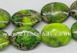 CDE100 15.5 inches 18*25mm oval dyed sea sediment jasper beads