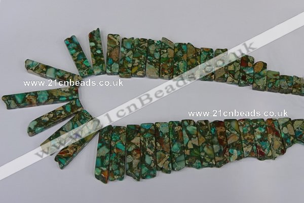 CDE1006 Top drilled 9*15mm - 10*45mm sticks sea sediment jasper beads