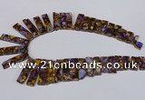 CDE1007 Top drilled 9*15mm - 10*45mm sticks sea sediment jasper beads